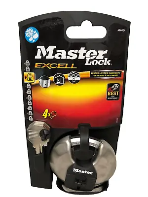 Master Lock M40EURD Excell Stainless Steel Discus 70mm Padlock • £10.99