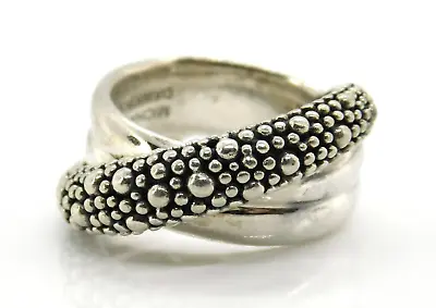 Michael Dawkins 925 Sterling Silver Starry Night Pebble Cross Over Ring • $65