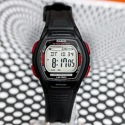 Casio LW201-4AV Ladies Black Digital Watch 10 Year Battery Sport Dual Time New • $21.75