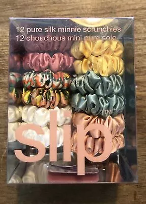 Slip Set Of 12 Pure Silk Minnie Scrunchies Mini Hair Tie Summer 2023 Amalfi NEW • $32.95