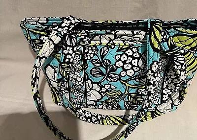 Vera Bradley Blue Island Blooms Handbag Purse Double Handles • $22.50