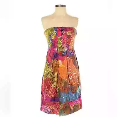 Anthropologie / Moulinette Souers Watercolor Strapless Sheath Dress - 6 • $38
