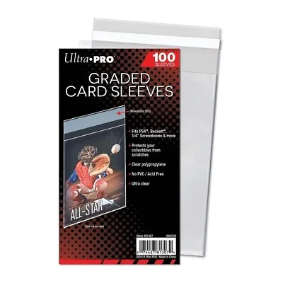 Ultra Pro: Graded Card Soft Sleeves Resealable 1 Pack - 100 Count 81307 • $5.98