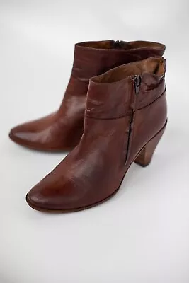 Shoes Women MOMA Ankle Boots Brown Leather US7.5 EU38 • $34