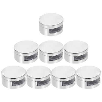  8pcs Mirror Mounting Clips Round Shape Wall-Mounted Mirrors Bracket Glass Clips • £12.59