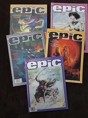 Vintage 1982-84 EPIC Illustrated Magazine LOT~5PC~Marvel Comics~Fantasy ~Sci Fi • $29.99