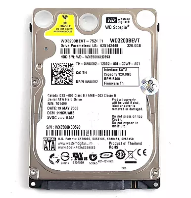 320GB SATA 2.5  9.5mm 5400RPM 3Gb/s HDD • £18