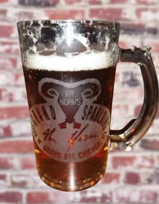 Mr Norm 16 Oz Glass Beer 🍺 Mug W/ Etched Emblem W Signature • $19.75