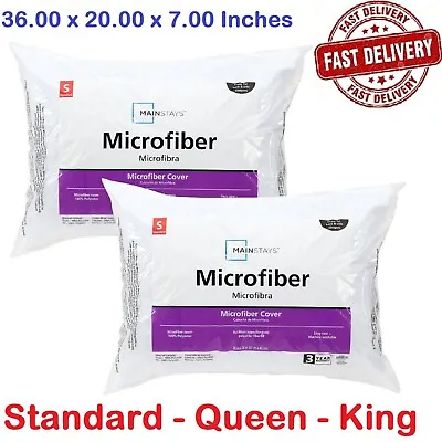 Mainstays Plush Microfiber Bed Pillows 2 Pack Standard Queen King Free Ship • $23.49