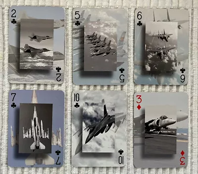 6 Vintage Playing Cards ~ Military Aircrafts/Jets ~ Collect/Swap/Craft/Journal • $1.50