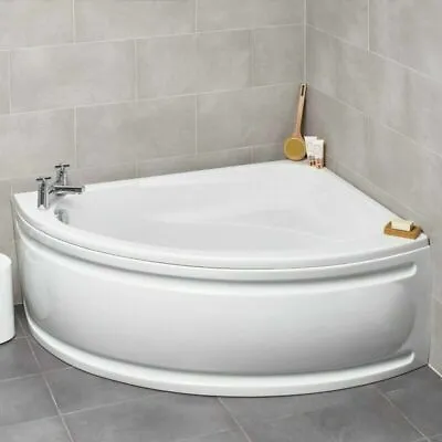 £374.99 • Buy Right Hand Offset Corner Bath 1500mm Acrylic Bathtub Bathroom Panel CHOOSE Taps