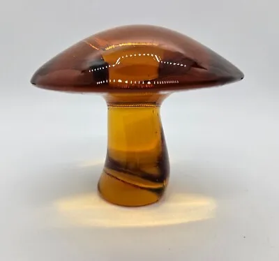 Vintage Viking Glass Medium Mushroom Amber MCM 3  Tall X 3.5  Top Diameter Rare • $119.99