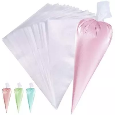 Disposable Icing Piping Bags Cake Decorating Plastic Small Medium Large Xlarge • £2.38