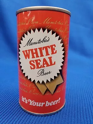 Vintage Kiewel Manitoba's WHITE SEAL - EMPTY 12oz SS Pull Tab Beer Can - CANADA • $4.95