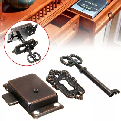 $5.94 • Buy Cabinet Door Lock Key Decorative Cover Curio Replacement Antique Vintage B
