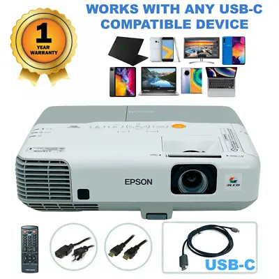 Epson PowerLite 905 3LCD Projector Professional Streaming USB-C 1 YEAR WARRANTY • $165.07