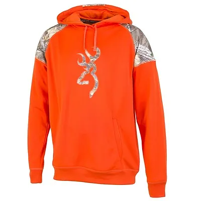 Browning Buckmark Mossy Oak Camouflage Men's Hoodie - Orange Sweatshirt • $54.95