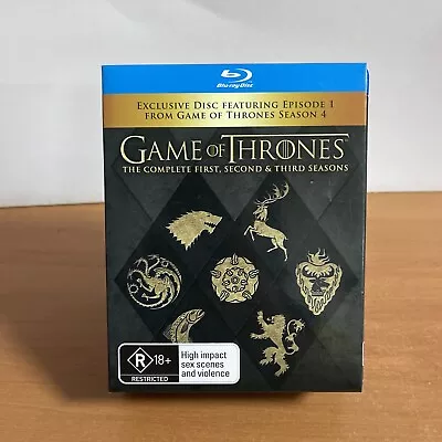 Game Of Thrones Complete 1- 3 Seasons Exclusive EP S4 Disc Blue Ray Disc R18+ • $30