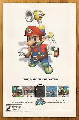 2002 Super Mario Sunshine Gamecube Print Ad/Poster Official Nintendo Promo Art • $19.49