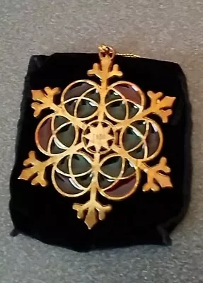 Vintage Faux Stained Glass Snowflake Ornament Christmas 1986 • $19.95