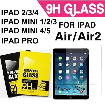 GENUINE TEMPERED GLASS SCREEN PROTECTOR APPLE IPAD 2/3/4 Mini 1/2/3/4 Air 9.7  • £4.95