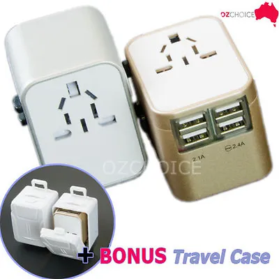 $21.90 • Buy Universal Travel Adapter  USB Wall AC Power For AU EUROPE USA UK ASIA 4 USB Plug