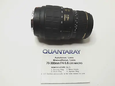 Quantaray 70-300mm F/4-5.6 LDO Macro AF Lens Minolta For Repair • $14.95