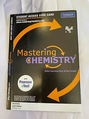 NEW Mastering Chemistry W/Pearson E Text For McMurry: Chemistry 6th Edition • $19.95