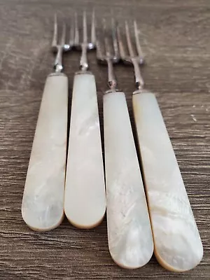 Mother Of Pearl Appetizer Fondue Pickle Forks Set Of 4 Vintage  • $26