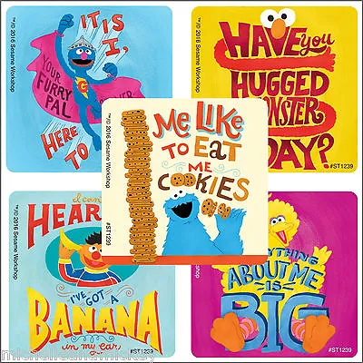 Sesame Street Stickers X 5 - Birthday Party - Elmo Big Bird Cookie Monster • $1.93