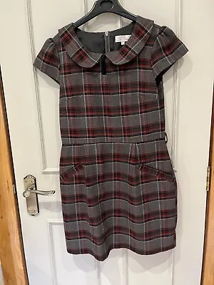 Tartan Pinafore Dress Size 12 • £2