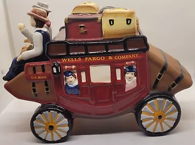 Unique WELLS FARGO STAGECOACH (2010) Cookie Jar W Lid Suitcases Trunks Western   • $25.99