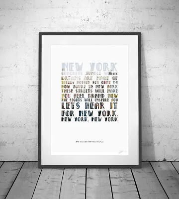 £9.99 • Buy NEW YORK - JAY-Z ❤ Empire State Of Mind ❤ Lyric Poster Art Limited Edition Print