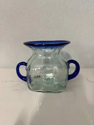 Cobalt Mexican Blown Glass With Handles • $10.99