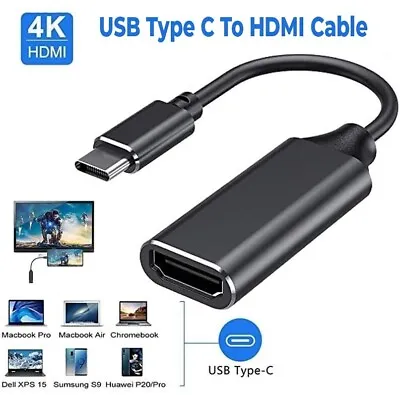 4K USB-C To HDMI Adapter - MacBook Pro Dell XPS Samsung Galaxy - Plug & Play • £5.29