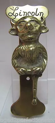 $145 • Buy Old Brass Demon Devil Gargoyle Door Knocker Small Interior Size Lincoln Imp