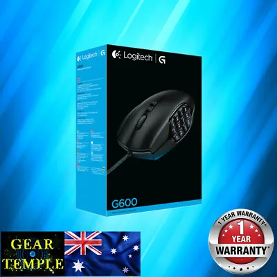 $95 • Buy New Logitech G600 MMO Gaming Mouse RGB 8200DPI Programmable 20 Buttons Black
