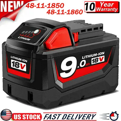 9AH For-Milwaukee M-18 18V Lithium HIGH OUTPUT XC 9.0Ah Battery Pack 48-11-1890 • $31.49