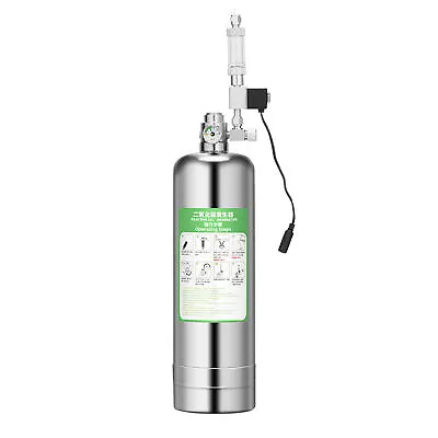2L Double Aquarium CO2 Generator System Kit CO2 Stainless Steel Cylinder • £81.99