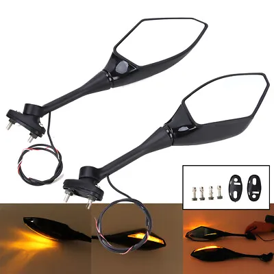 Motorcycle LED Turn Signal Rear View Side Mirrors For Honda CBR 600RR 1000RR • $28.25