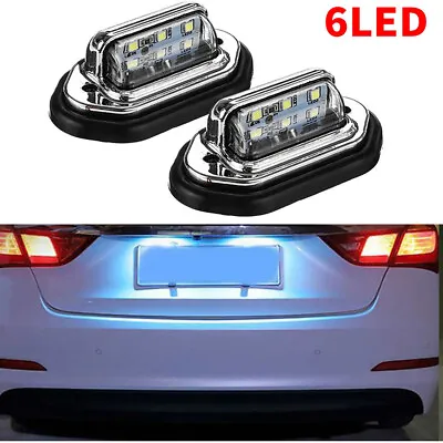 2× White Car Boat Truck Accessories LED Lights For License Plate Lamp 12-24V USA • $9.35