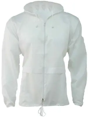 New White Kagool Cagoule Unisex Hooded Rain Jacket Bowls / Golf  Wear S - XXL • £7.95