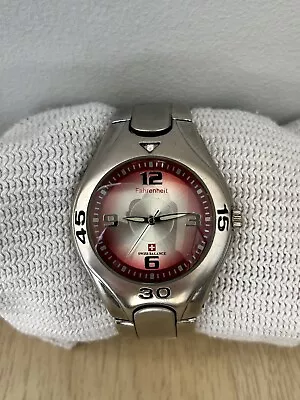 Fahrenheit Swiss Balance Silver Watch With Red Face • £50