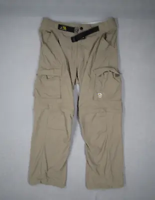 Mountain Hardwear Pants Mens Medium Beige Belted Convertible Hike Work 31x29 • $24.29