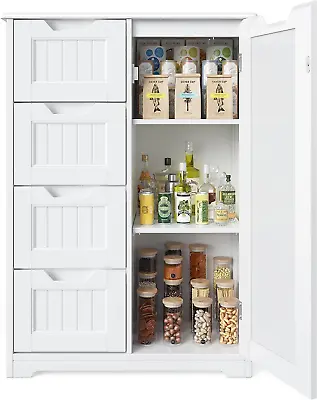 Gizoon 33  Small Kitchen Pantry Storage Cabinet With Door And Shelves Pantry C • $90.61