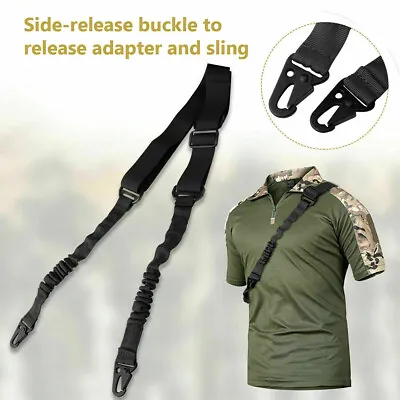 Black Two Point Nylon Tactical Gun Rope Sling Strap Outdoor Military Rifle Sling • $13.99