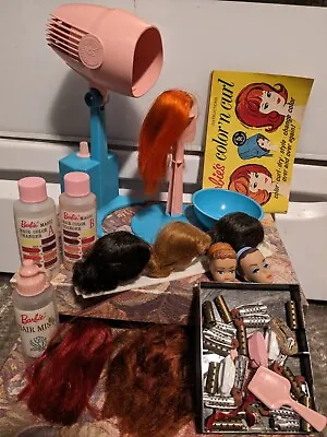 1960's Barbies COLOR MAGIC COLOR AND CURL Hair Dryer & Wigs Mattell • $229