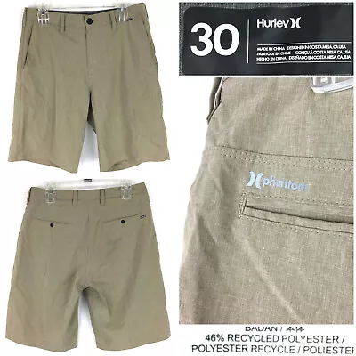 Hurley Mens Sz 30 (32in Waist) Brown Active Stretch Lightweight Phantom Shorts • $7.94