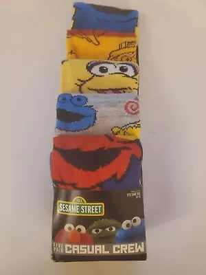 5 Pair SESAME STREET Crew SOCKS Big Bird  Elmo Cookie Monster Oscar MENS NEW • $21