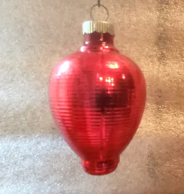 Vintage Blown-Glass RED PINK CHINESE LANTERN Christmas Ornament Shiny Brite • $16